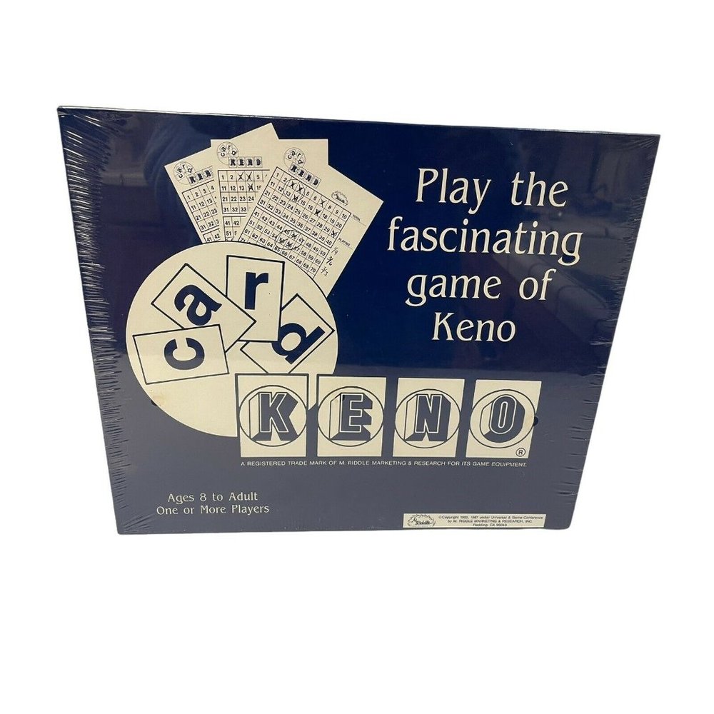 Vintage Keno Game Board  Riddle Marketing Research  Board Game Ages 8 Plus